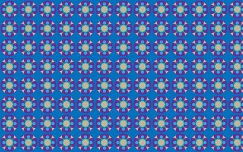 Vector illustration pattern of lilac, beige, blue circles and brown triangles Illustrazione stock