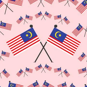 Vector Illustration of Pattern Malaysia Flags Stock Illustration