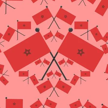 Vector Illustration of Pattern Morocco Flags Stock Illustration