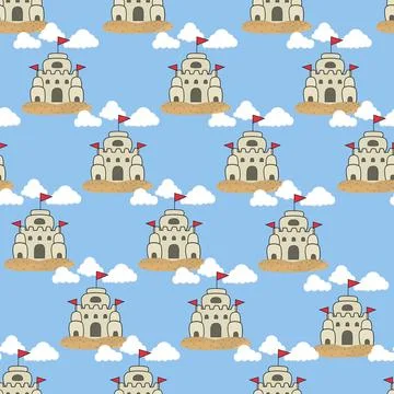 Vector Illustration of Pattern Palace on Beach Illustrazione stock