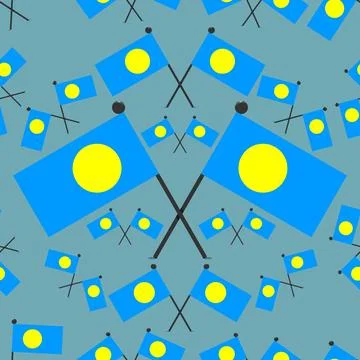 Vector Illustration of Pattern Palau Flags Stock Illustration