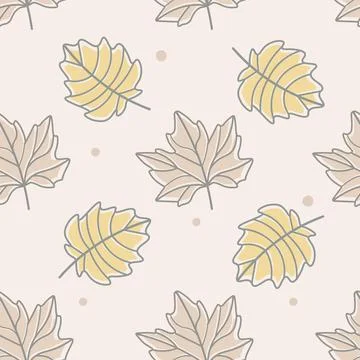 Vector illustration pattern in pastel colors with leaves Stock Illustration