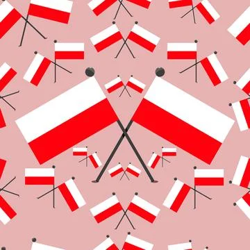 Vector Illustration of Pattern Poland Flags Stock Illustration
