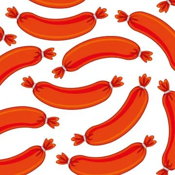 Vector illustration of the pattern from sausage on white background Stock Illustration