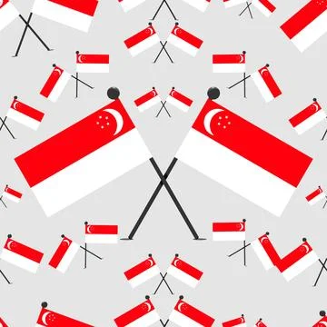 Vector Illustration of Pattern Singapore Flags Stock Illustration