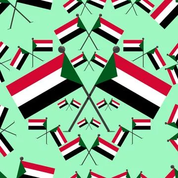 Vector Illustration of Pattern Sudan Flags Stock Illustration