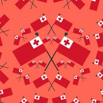 Vector Illustration of Pattern Tonga Flags Stock Illustration