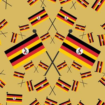 Vector Illustration of Pattern Uganda Flags Stock Illustration