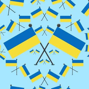 Vector Illustration of Pattern Ukraine Flags Stock Illustration