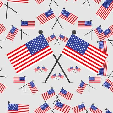 Vector Illustration of Pattern United States Flags Stock Illustration