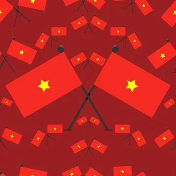 Vector Illustration of Pattern Vietnam Flags Stock Illustration