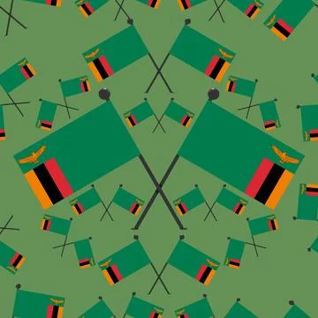 Vector Illustration of Pattern Zambia Flags Stock Illustration