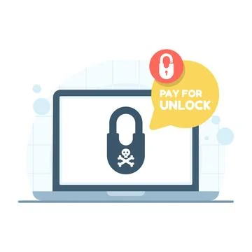 Vector illustration of paying a hacker to unlock encrypted computer files Stock Illustration