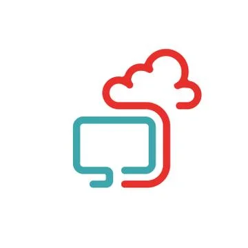 Vector illustration of PC and cloud computing icon. Illustrazione stock