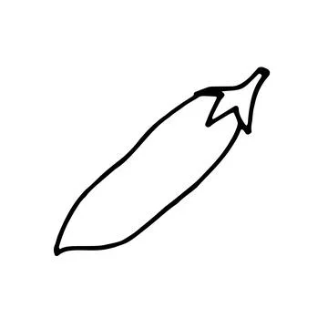 Vector illustration of pea pod in doodle style Stock Illustration