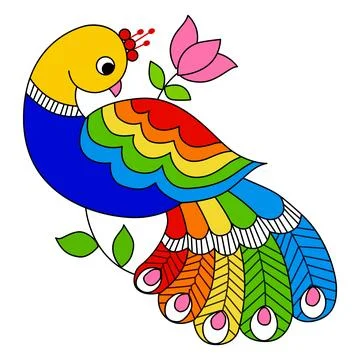 Vector Illustration of peacock bird Stock Illustration