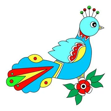 Vector Illustration of peacock bird Stock Illustration