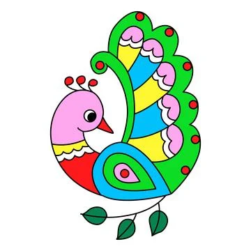 Vector Illustration of peacock bird Stock Illustration