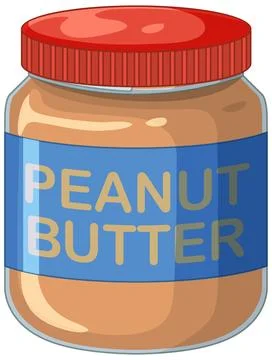 Vector Illustration of a Peanut Butter Jar with Red Lid Stock Illustration
