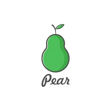 Vector illustration pear fruit icon flat design green color Illustrazione stock
