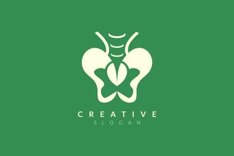 Vector illustration of pelvic bone shape design. Minimalist and simple logo,  Stock Illustration