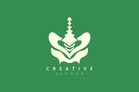 Vector illustration of pelvic bone shape design. Minimalist and simple logo,  Stock Illustration