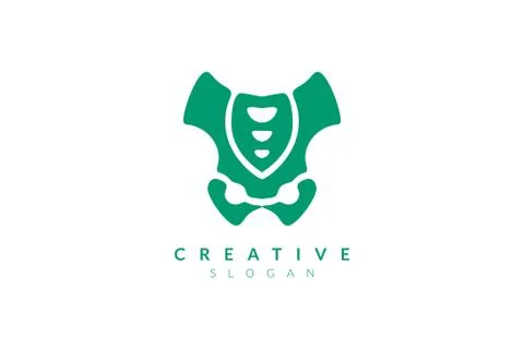 Vector illustration of pelvic bone shape design. Minimalist and simple logo,  Stock Illustration