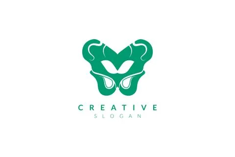 Vector illustration of pelvic bone shape design. Minimalist and simple logo,  Stock Illustration