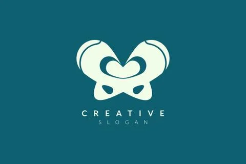 Vector illustration of pelvic bone shape design. Minimalist and simple logo,  Stock Illustration