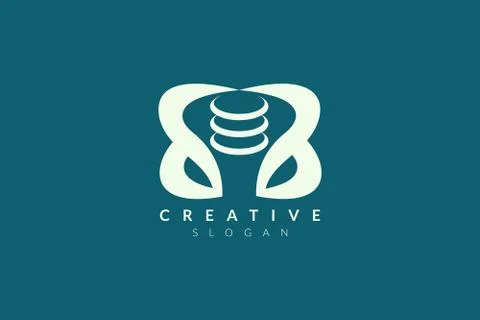 Vector illustration of pelvic bone shape design. Minimalist and simple logo,  Stock Illustration