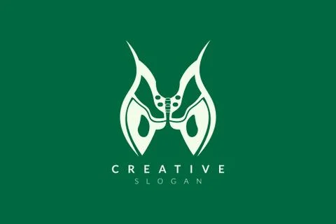 Vector illustration of pelvic bone shape design. Minimalist and simple logo,  Stock Illustration