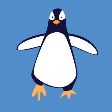 Vector illustration of a penguin in a flat style Stock Illustration