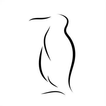 Vector illustration of penguin painted with simple lines. Symbol of wild anim Stock Illustration