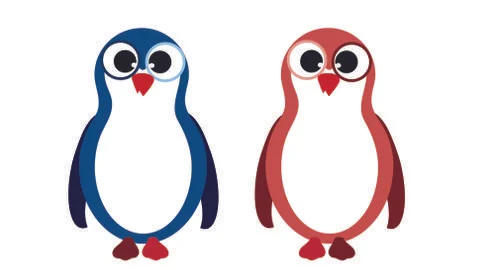 Vector illustration of penguin on white background. Stock Illustration