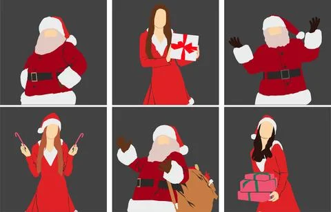 Vector illustration of people Christmas 스톡 일러스트