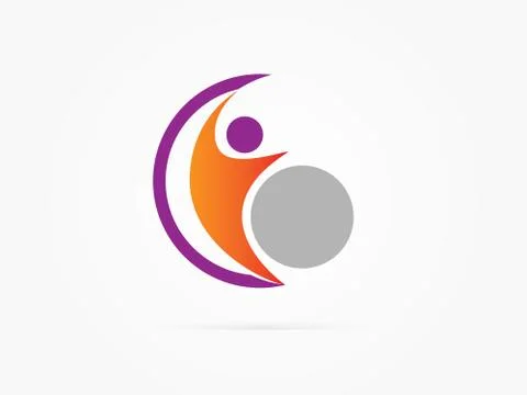 Vector Illustration people in circle logo Stock Illustration