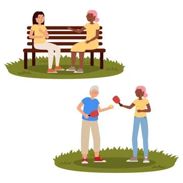 Vector illustration of people from different cultures, ages, and intercultu.. Stock Illustration