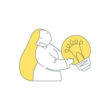 Vector illustration for people experiencing creative block or burnout. A sad  스톡 일러스트