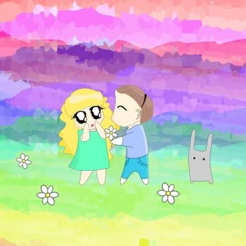 Vector illustration of people in love Stock Illustration