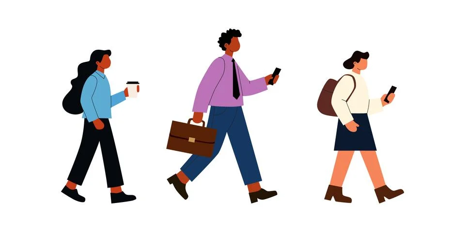 Vector illustration of people walking Ilustração Stock