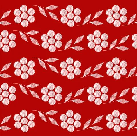 Vector illustration. Perforated two-tone patterns, hand draw, embroidery. Stock Illustration