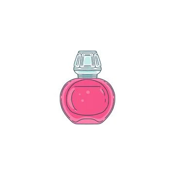 Vector illustration with perfume bottle icon on isolated background. Stockillustratie