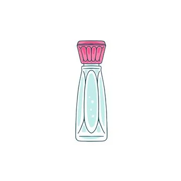 Vector illustration with perfume bottle icon in cartoon flat style. Stockillustratie
