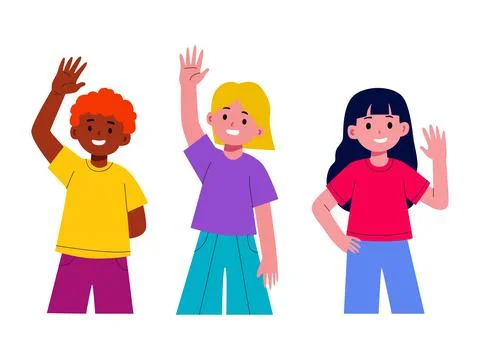 Vector illustration of a person waving hand Stock Illustration