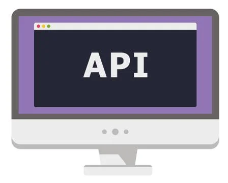 Vector illustration of personal computer display showing window with api heading イラスト素材