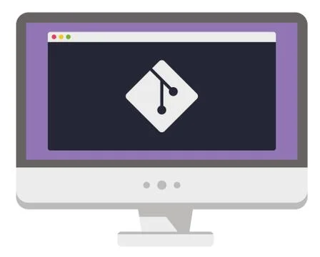 Vector illustration of personal computer display showing window with development Stock Illustration