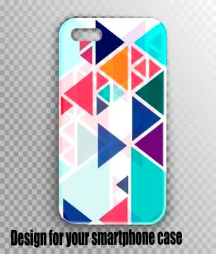 Vector illustration for phone case. Stylish cover design with triangles pattern Stock Illustration