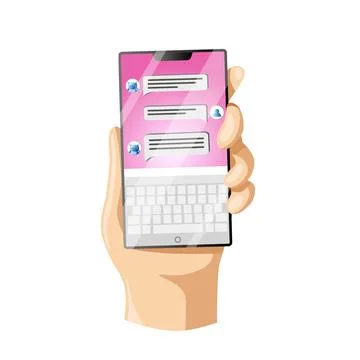 Vector illustration of a phone in hand. Stock Illustration