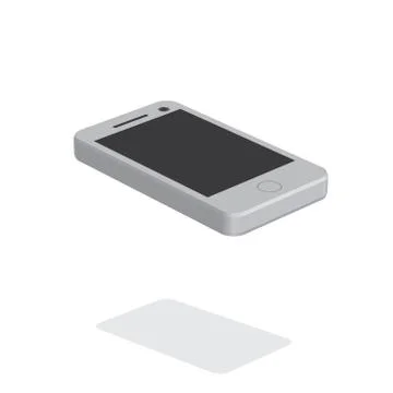 Vector illustration phone three dimension design white color Stock Illustration