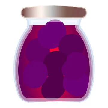 Vector illustration of pickled plums in a glass jar Stock Illustration